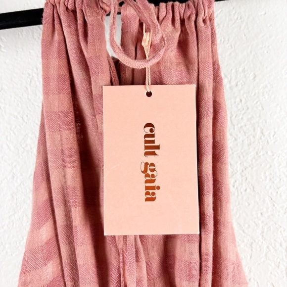 Cult Gaia Thera Cut Out Flared Linen Blend Maxi Dress Jaipur Pink Small Party - Picture 6 of 8